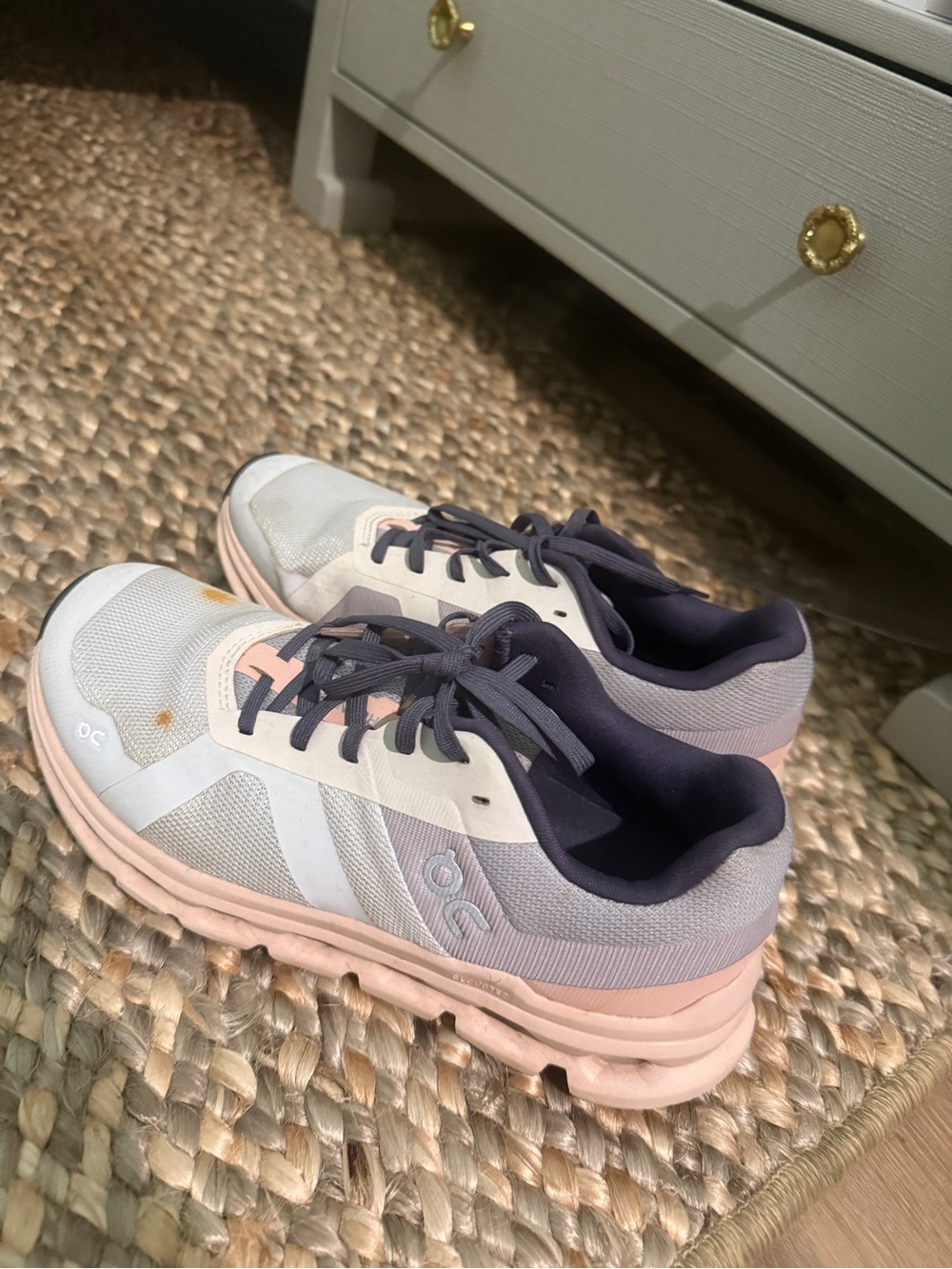 On Running Women’s Athletic Shoes — Light Pink and Navy